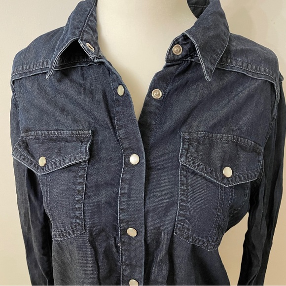 Maje Chut Denim Shirt Dark Blue - Picture 3 of 5